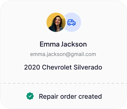 A repair order being created for a customer’s vehicle