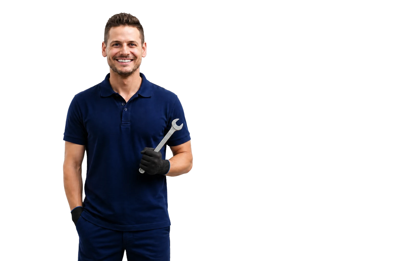 Auto technician holding a wrench