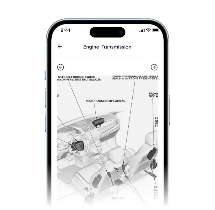 A MOTOR repair guide open in the technician app
