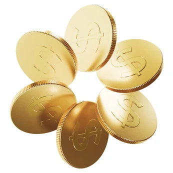 A cluster of gold coins