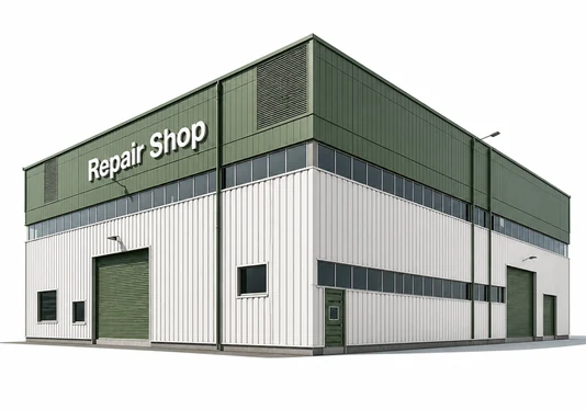 A repair shop building